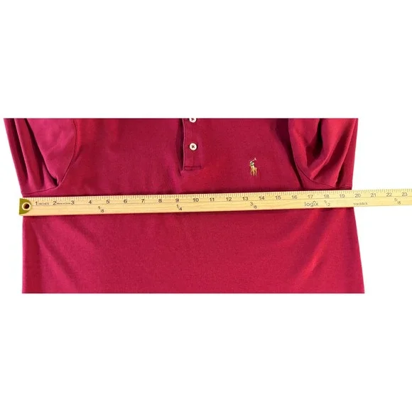 Polo Ralph Lauren Mens Red Long Sleeve Polo Shirt Classic Fit Small S P Pony - Picture 4 of 8